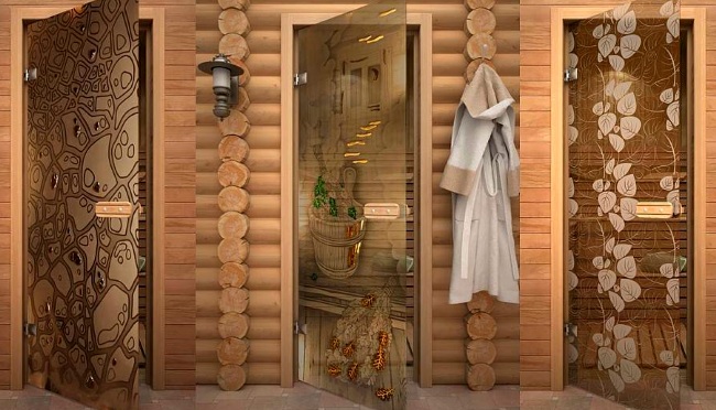Стеклянные двери для бани